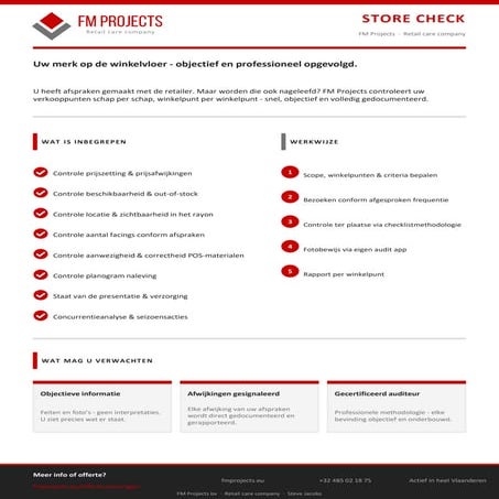 Store Check - objectief en professioneel opgevolgd - FM Projects | PDF