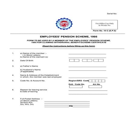 Provident fund form 10 c
