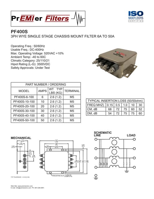 Pfm100 s - DC EMI Filters | PDF