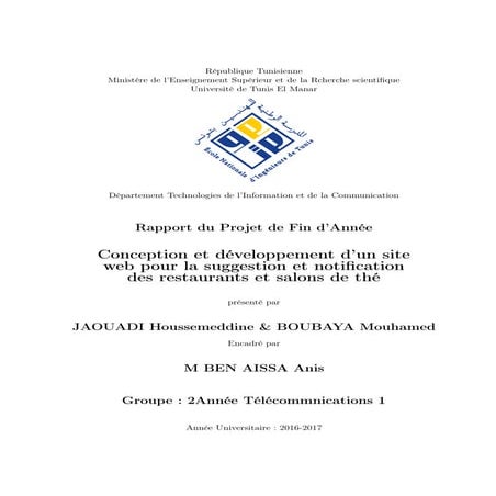 Conception et developpement d'un site web pour la suggestion et notification ...