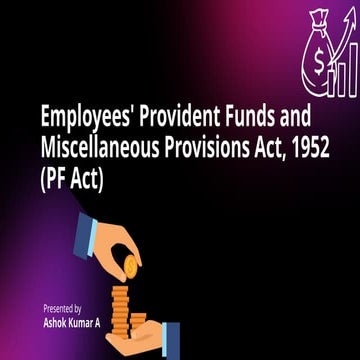 Employee provident fund and miscellaneous act, 1952 | PDF
