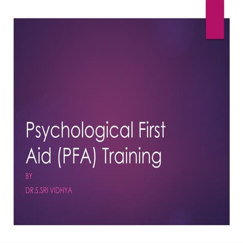 Psychological First Aid Training presentation
