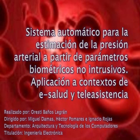 Sistema automático para la estimación de la presión arterial a partir de pará...