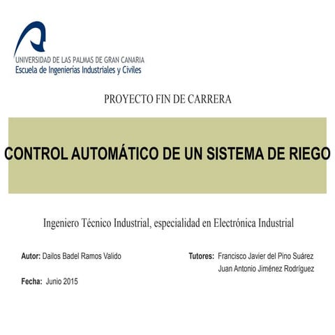 Control automático de un sistema de riego