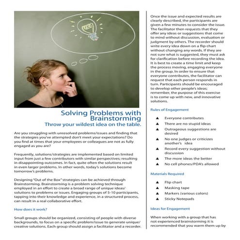 Solving Problems with Brainstorming 