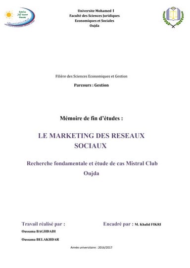 LE MARKETING DES RESEAUX SOCIAUX 