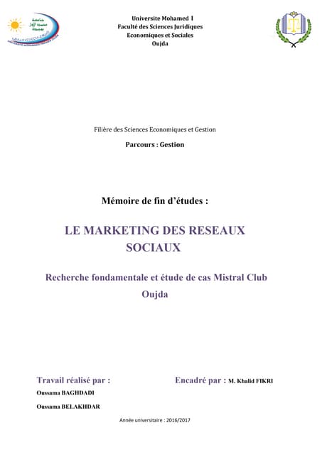 LE MARKETING DES RESEAUX SOCIAUX 