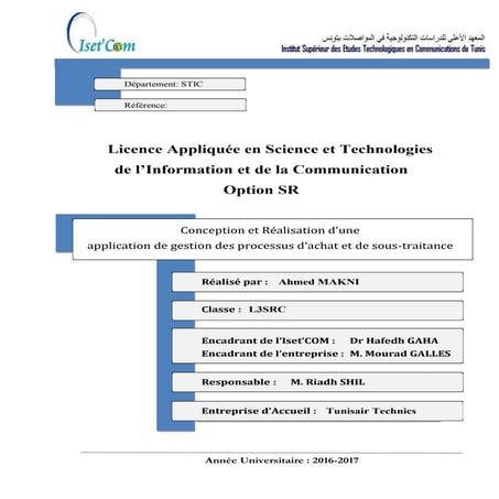 Pfe conception et réalisation d'une application de gestion des processus d'ac...