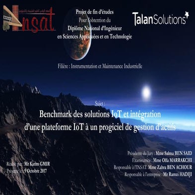 Benchmark des solutions IoT et intégration d'une plateforme à un progiciel de...