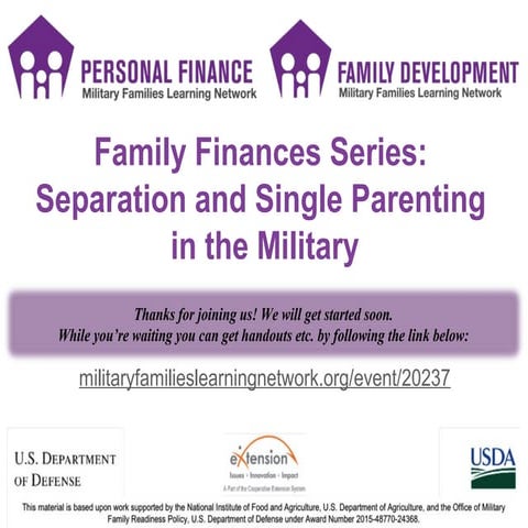 Family Finances Series: Separation and Single Parenting in the Military