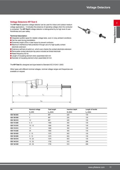 Pfisterer KP-Test 5 Voltage Detectors
