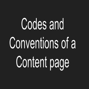 Codes and Conventions of a Content page 