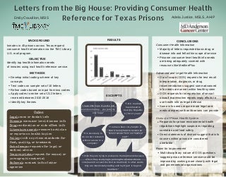 Letters from the big house  providing consumer health reference for texas prisons final