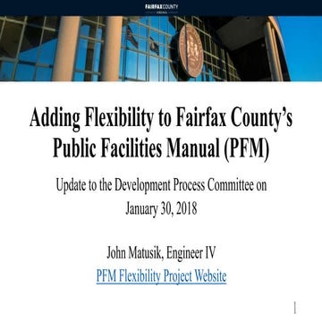 Adding Flexibility to Fairfax County's Public Facilities Manual (PFM ...