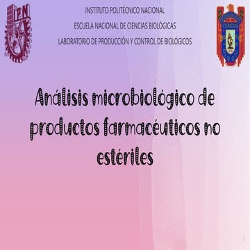 analisis microbiologico de productos farmaceuticos no esteriles