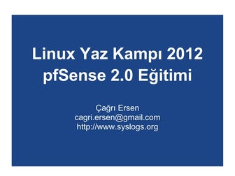 pfSense 2.0 Eğitim Sunumu