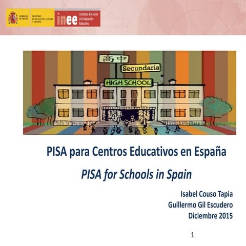 PISA para Centros Educativos en España (Isabel Couso y Guillermo Gil, INEE)