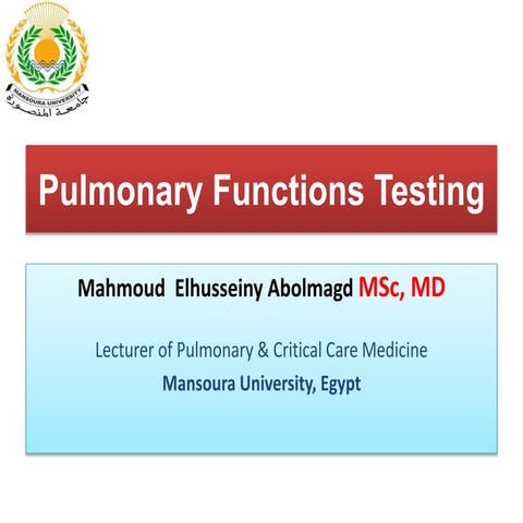 Pulmonary functions Tests