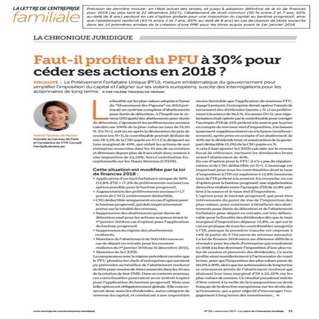Faut-il profiter du PFU à 30% pour céder ses actions en 2018 ?