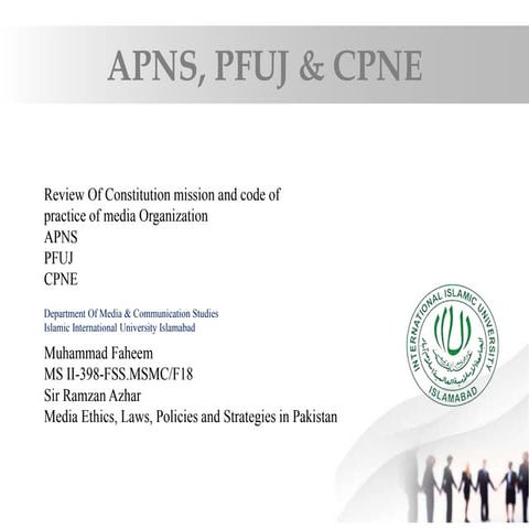 Constitution, Mission and Code of Practice of Pakistan Federal Union of Journ...