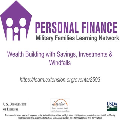 Wealth Building with Savings, Investing & Windfalls