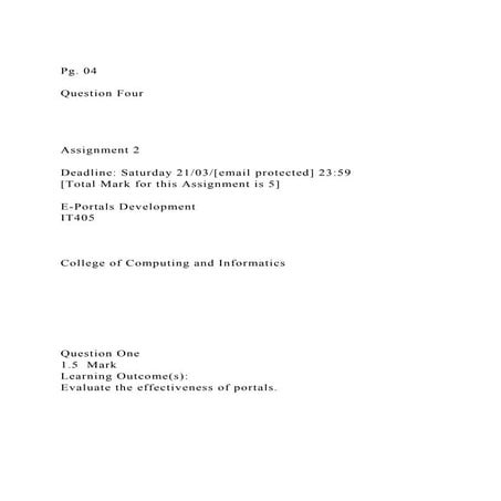Pg. 04Question Four Assignment 2Deadline Saturd.docx