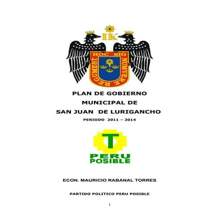 Plan de Gobierno Mauricio Rabanal SJL PDF