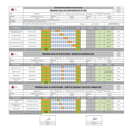 Programa Anual de Capacitaciones en Seguridad y Salud en el Trabajo ...