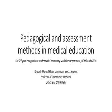 Pedagogical and assessment methods in medical education - overview