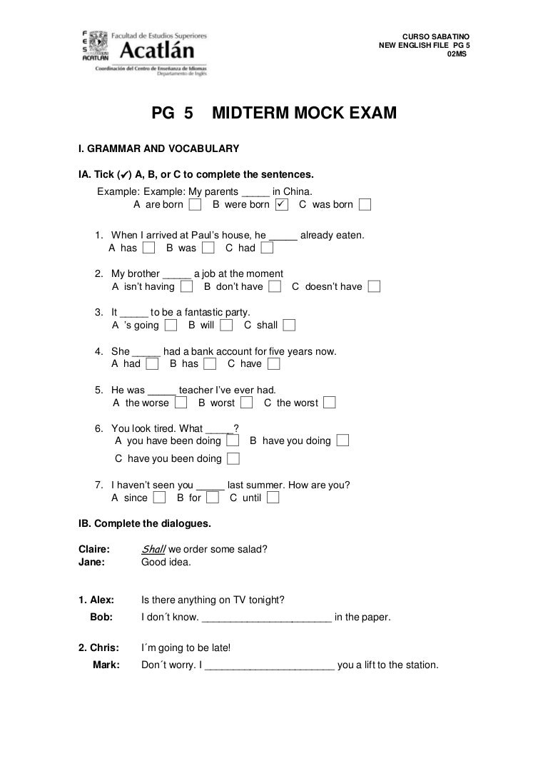 Chemistry midterm exam image
