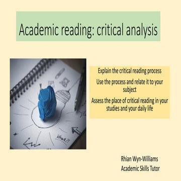 Pg academic reading   critical analysis