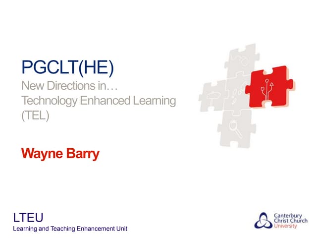 New Directions in Technology Enhanced Learning