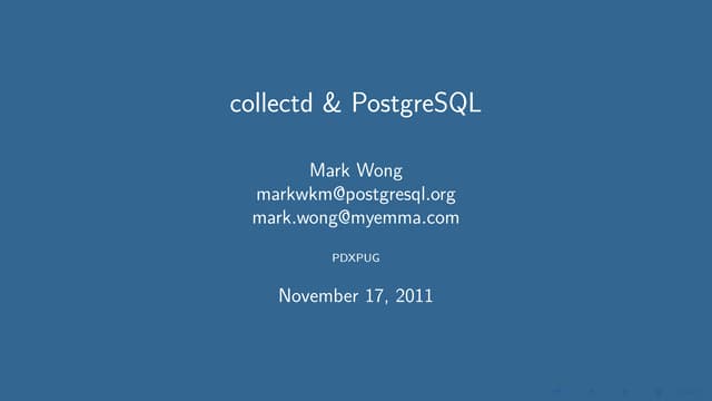 collectd & PostgreSQL