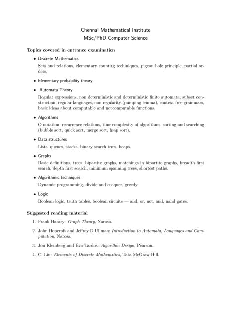 Pgcs syllabus