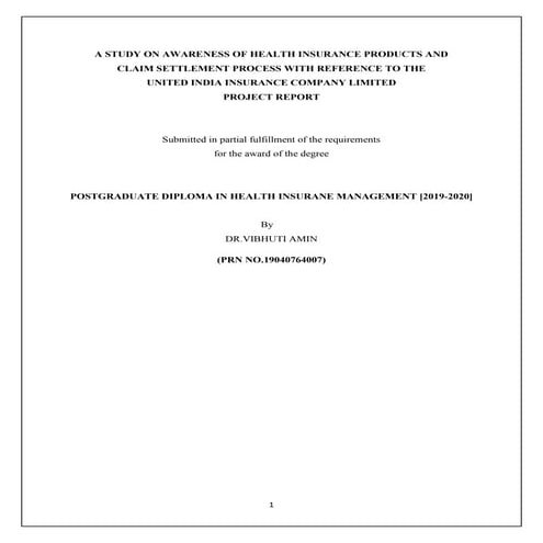 PGDHIM Project Dr.Vibhuti Amin