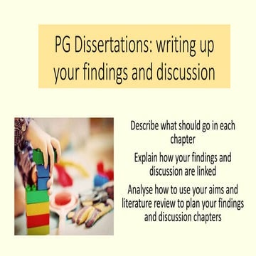 Pg dissertations   writing up your findings and discussion webinar