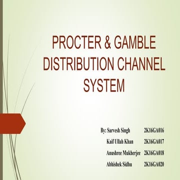 Procter and Gamble distribution channel system