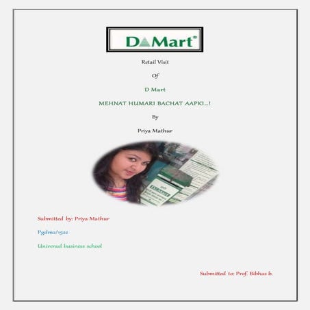 Retail visit of D-mart(andheri) by Priya Mathur | DOCX