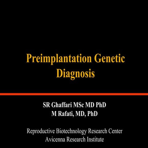 Application of NGS technologies to Preimplantation Genetic Diagnosis ...