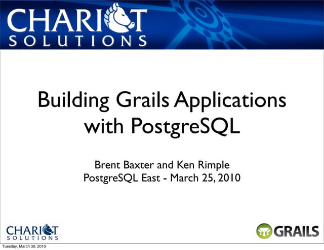 Building Grails applications with PostgreSQL