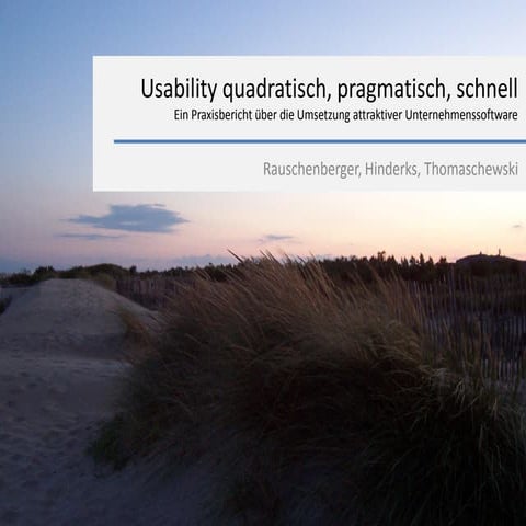 World Usability Day 2011: Usability quadratisch, pragmatisch, schnell