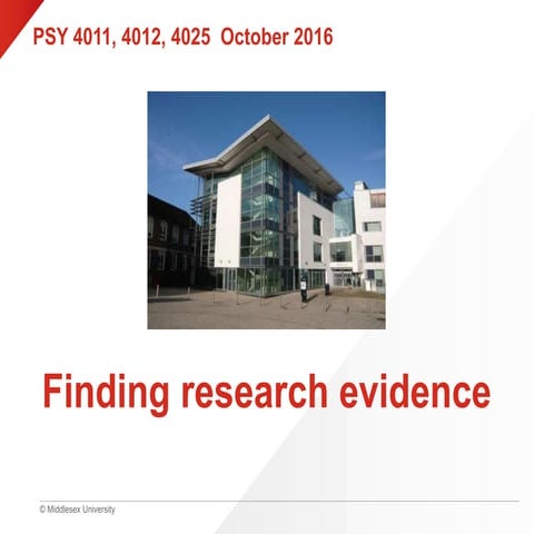 Finding research evidence 2016 