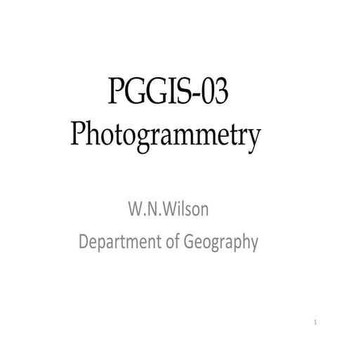 Introduction to photogrammetry