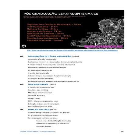 Indicadores para a manutencao lean | PDF