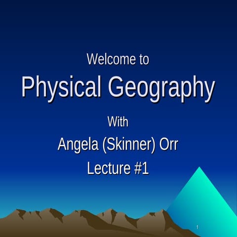 GEOG100--Lecture 01--What is Geography?