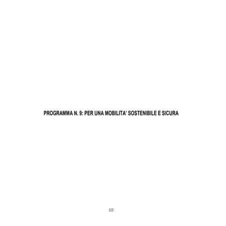 Programma n. 9 - Per una mobilità sostenibile e sicura