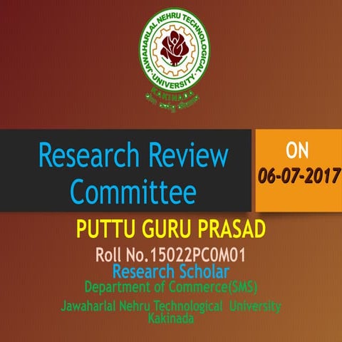 Research Review Meeting JNTUK Kakinada PPT