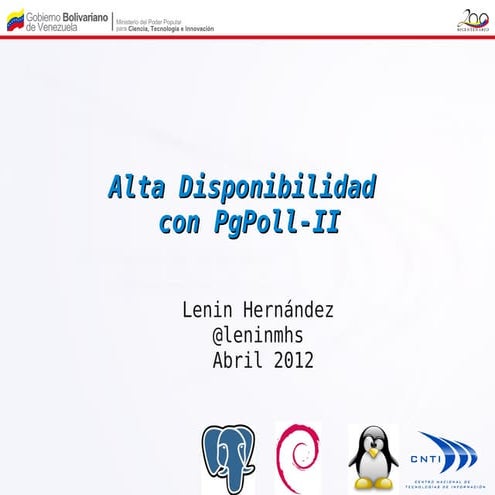 Alta Disponibilidad con PgPool-II | PDF