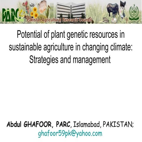 PGRFA for mitigating climate change