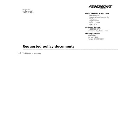 Pgr verificationof insurance | PDF
